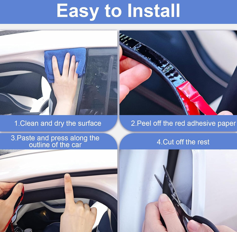 Hzetuu Automotive Weather Stripping Door Seal, 40 Ft Self Adhesive D Shaped Rubber Car Door Weather Stripping, Universal Thick Car Door Seal Strip for Door Frame for Auto Truck Rv Off Road Big Gap