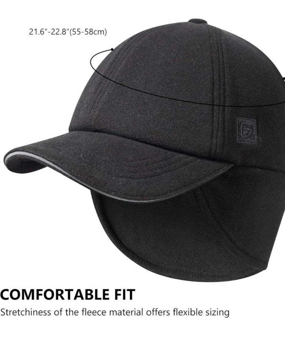 GADIEMKENSD Women's Fleece Ponytail Hat - Reflective Winter Hat with Flip Down Ear Warmer, Vertical Ponytail Hole, Adjustable