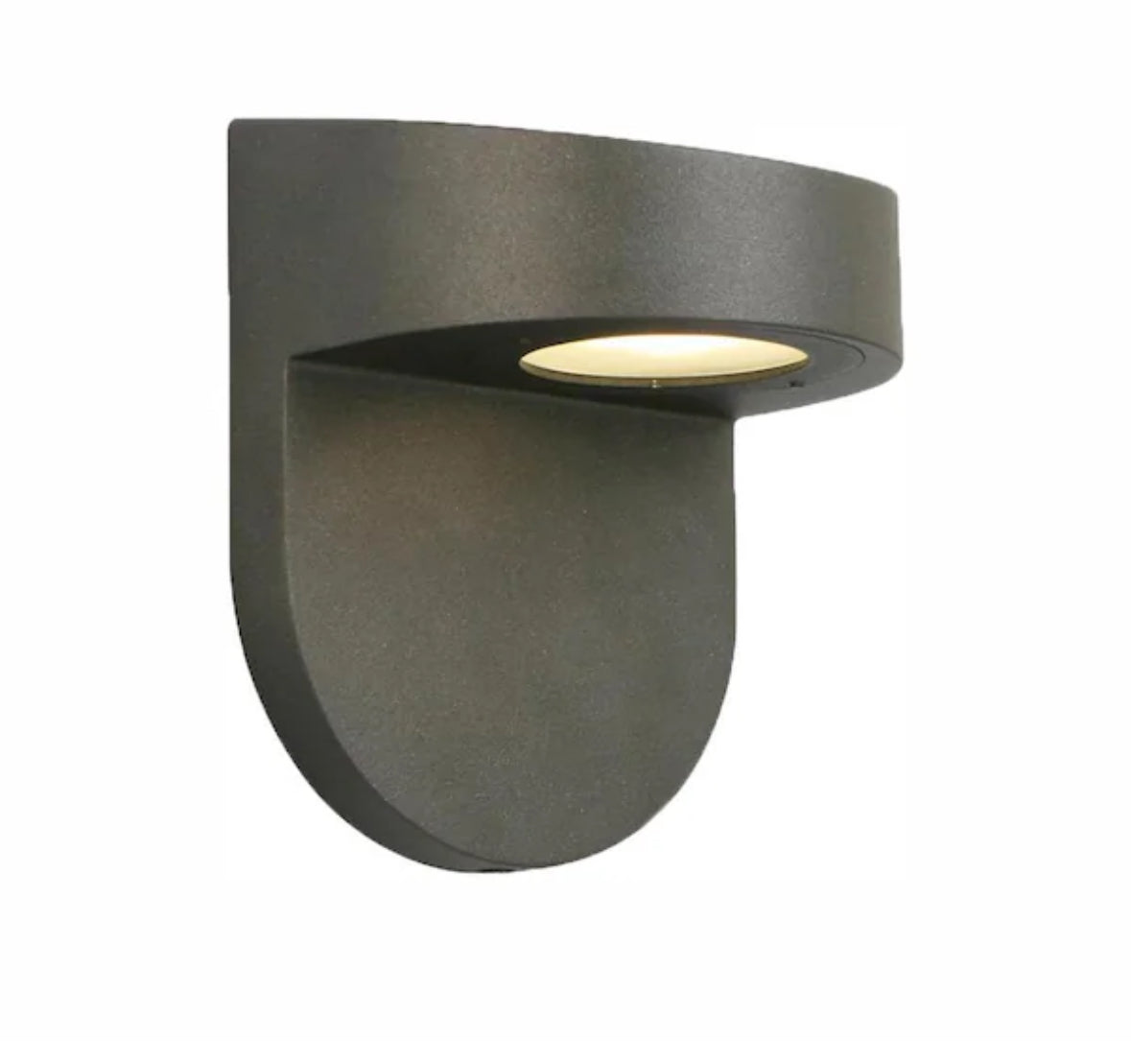 Hampton Bay black LED outdoor wall lantern sconce with frosted glass.