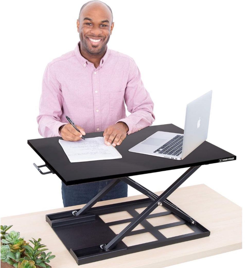 Stand Steady X-Elite Pro Standing Desk Converter | Instantly Convert Any Desk into a Stand Up Desk | Easy Lift Height Adjustable Standing Desk | No As - Selzalot