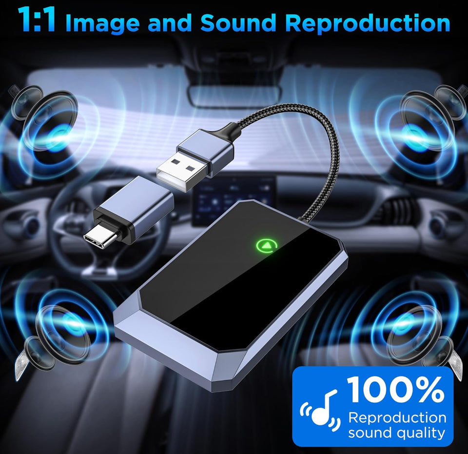 Brand New TERUNSOUI Wireless Carplay Adapter, Converts Wired to Wireless carplay Adapter for iPhone, Wireless Control Plug & Play Carplay for Cars from 2017 & for Apple iPhone iOS 10+
