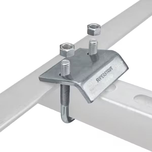 Open Box Superstrut Channel to Beam Strut Clamp with U-Bolt - Silver Galvanized (ZU501EG-10)