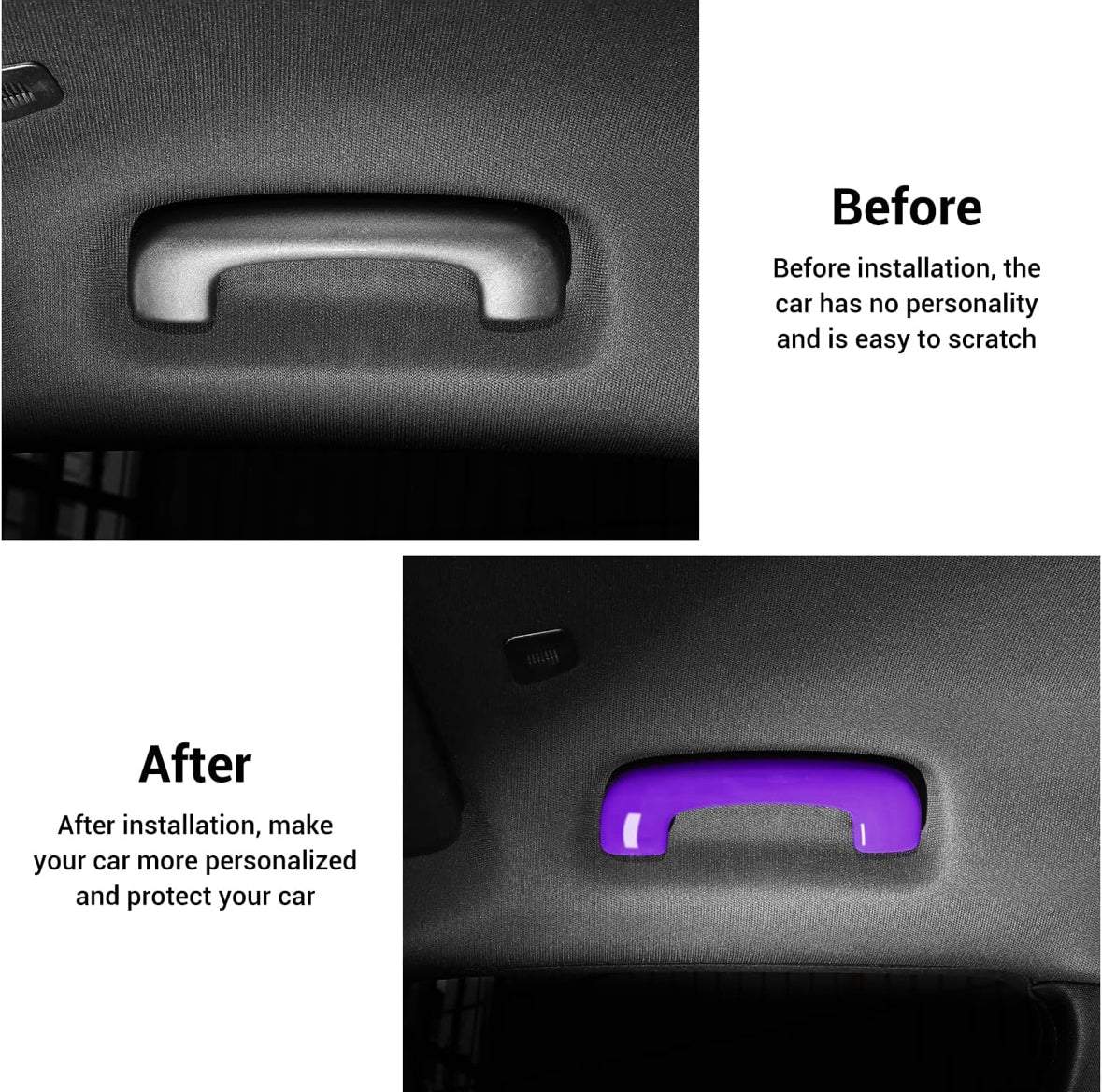 Voodonala for Charger Roof Top Handle Roof Grab Handle Cover Trim for 2015-2024 Dodge Charger Interior Accessories, ABS Purple 4pcs