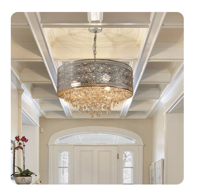 Open Box "24"" Brielle Crystal Chandelier Polished Nickel - River of Goods"