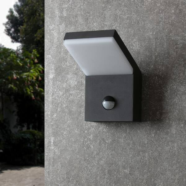 Inowel Dark Gray Wall Light Outdoor Integrated LED Wall Mount Lamp Wall Sconce Lighting with Motion Sensor Lantern Fixture