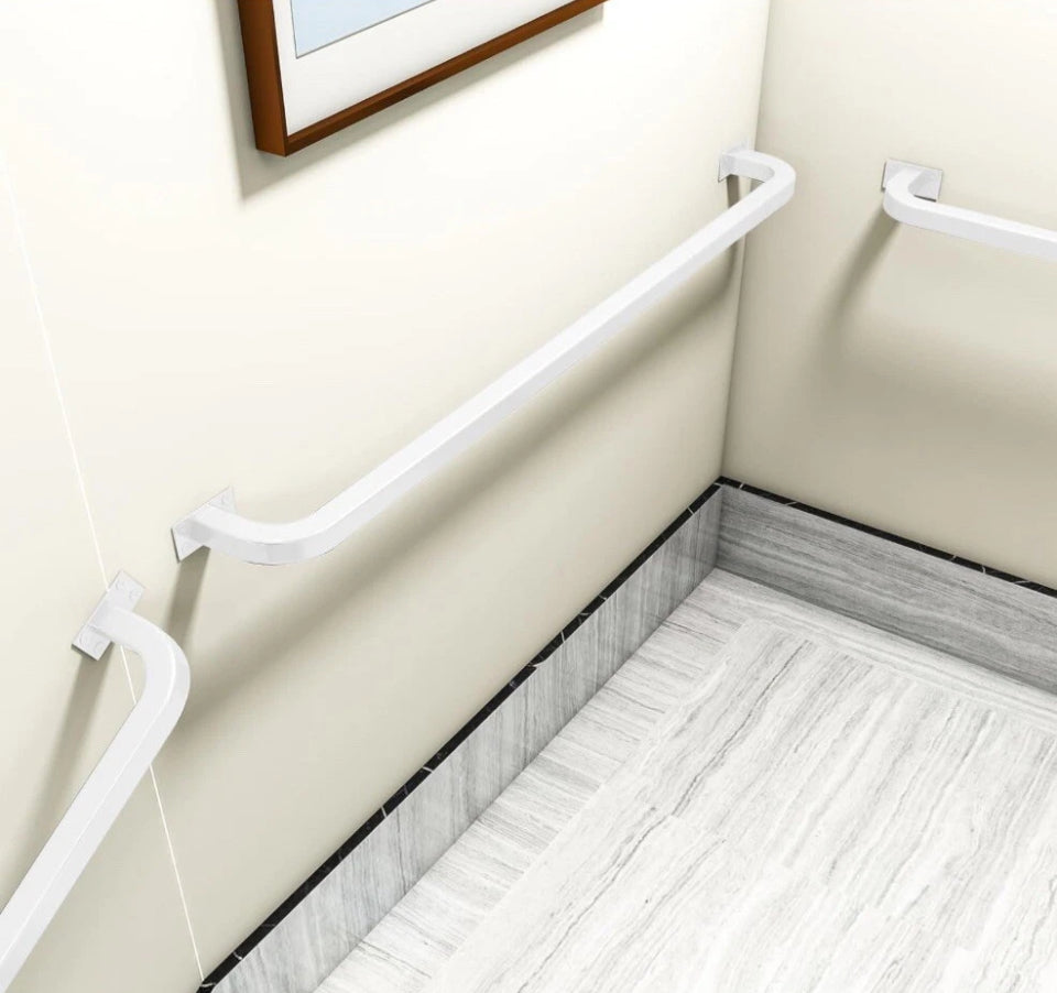 JuneFanwei 3FT White Iron Hand Railing, Sturdy Safety Staircase Handrails Wall Mount, 50...