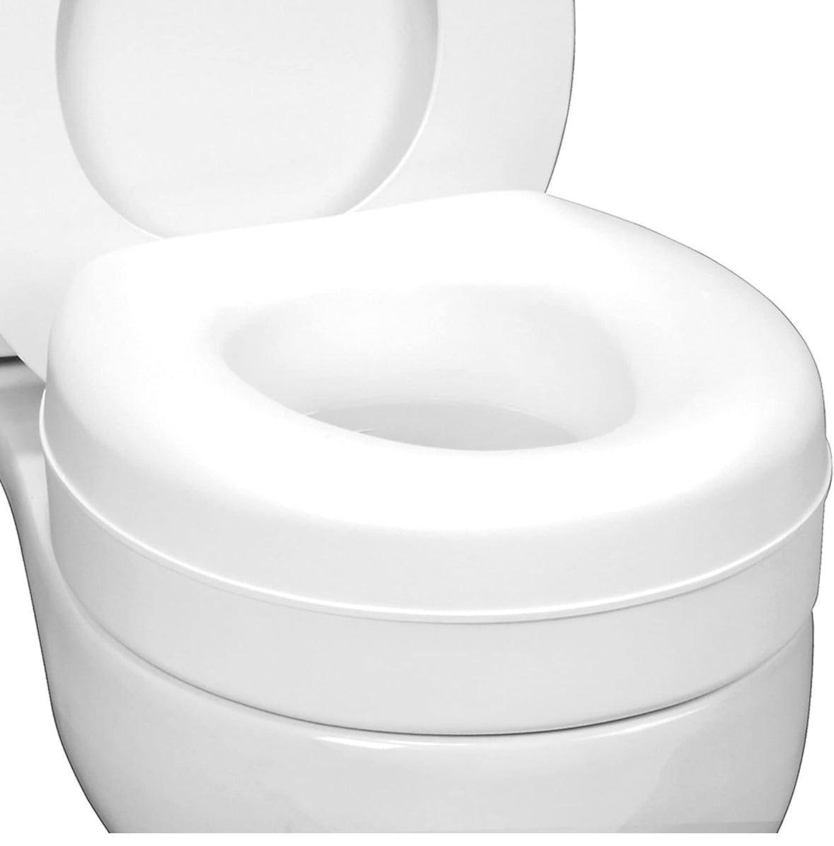 HealthSmart Raised Toilet Seat Riser for Standard Round Bowls with Slip Resistant Pads