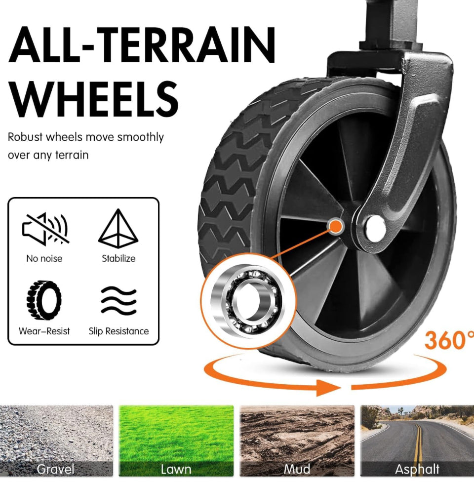 Open Box NEOTEC Collapsible-Folding-Wagon - Wagon Cart Heavy Duty Foldable Outdoor Utility with Silent Universal Wheels, Adjustable Handle for Camping