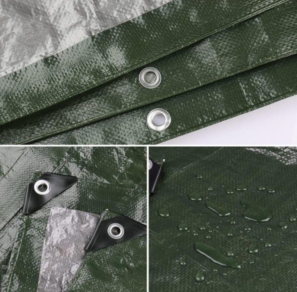 Brand New Onarway Poly Tarps Waterproof for Outdoor: Green Tarpaulin 6Mil Thicken 8x8 Ft 2Packs- Anti-UV Waterproof Tarp Cover with Grommets Multipurp