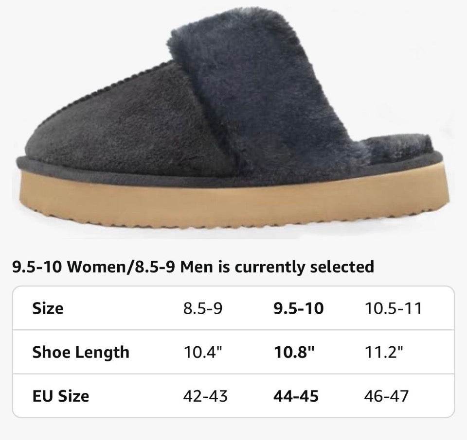 Open box Stlozpa Platform Slippers for Women Memory Foam,Fluffy Comfy Soft Warm Slippers for Women, Slip On Plush Bedroom Shoes Women Indoor and Outd