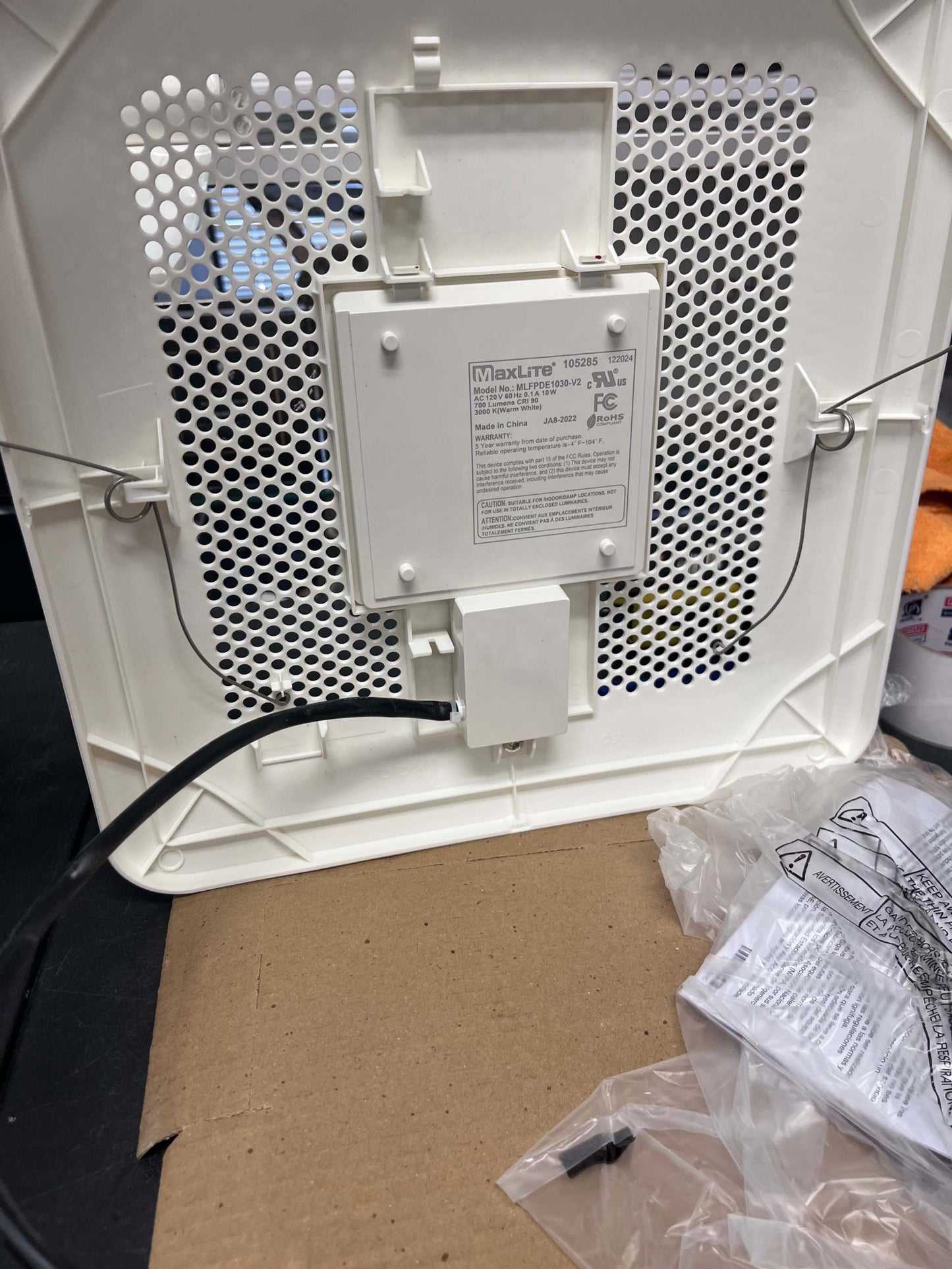 Open Box Panasonic WhisperThin DC LED Pick-A-Flow 80 -100 CFM Ceiling/Wall Bathroom Exhaust Fan, 3-3/8 in. Low Profile Housing