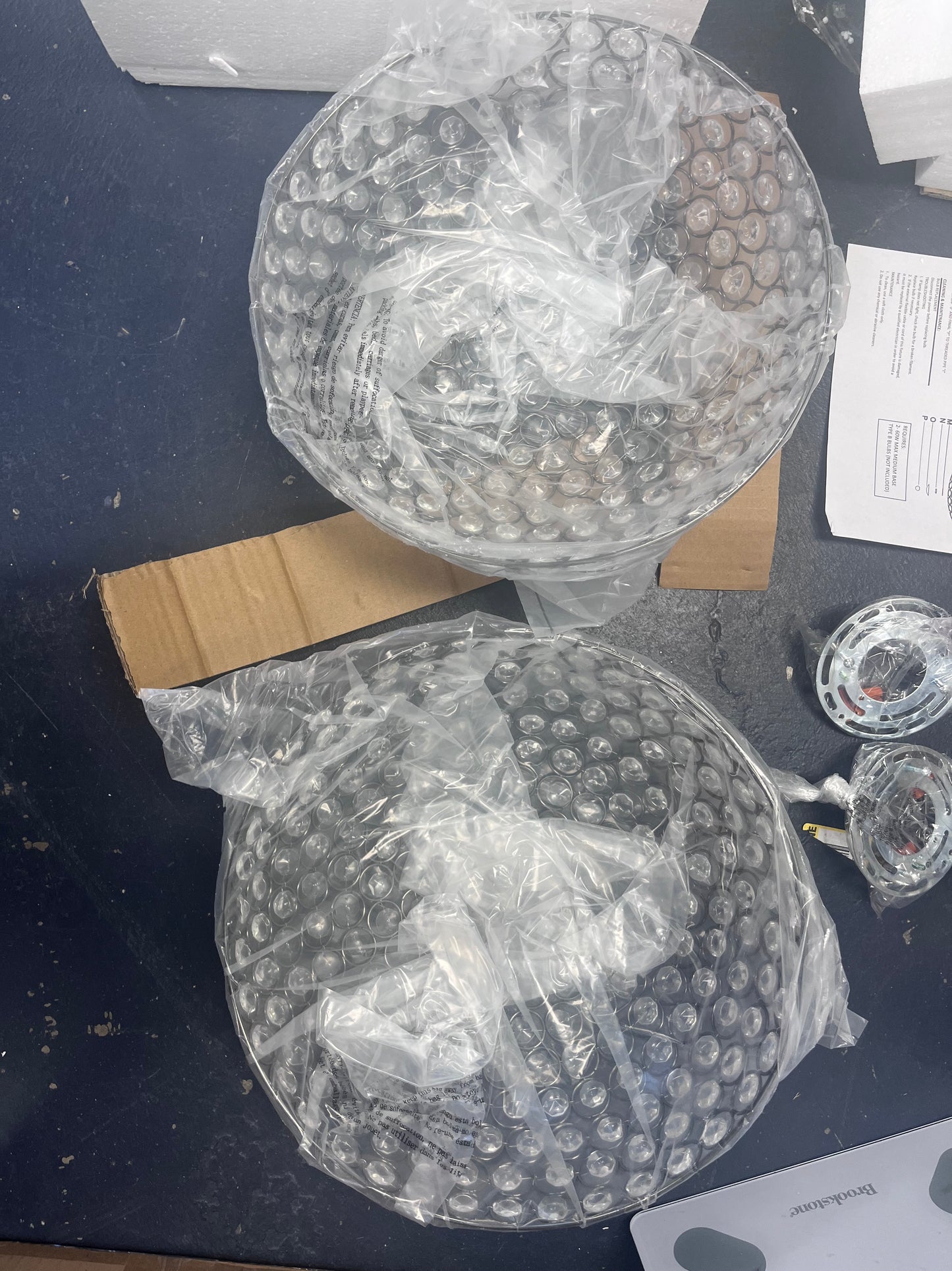 Open Box Elegant Designs Elipse 13 in. 2-Light Antique Brass Crystal Flush Mount Ceiling Light