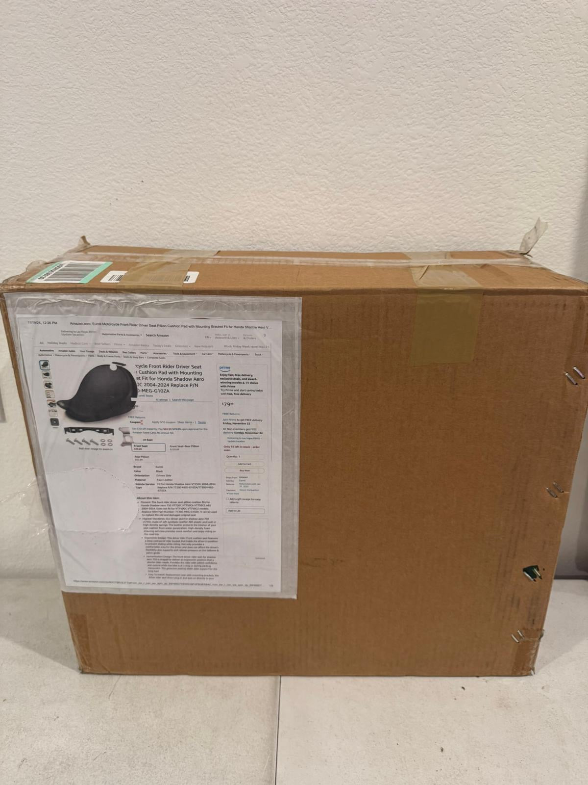 Open Box Motorcycle Front Rider Driver Seat Pillion Cushion Pad with Mounting Bracket Fit