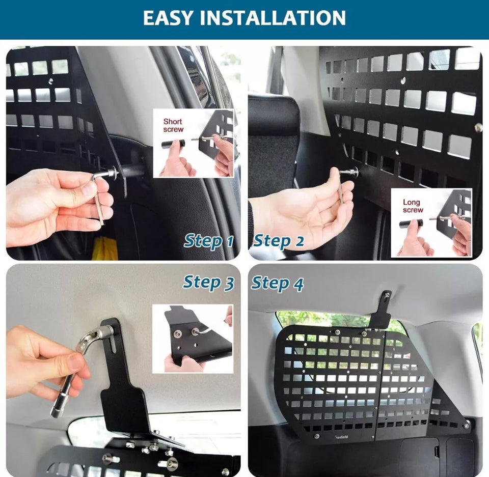 Open Box Modular Storage Panel System Rear Window Molle Panel with 10 Fastening Tape for