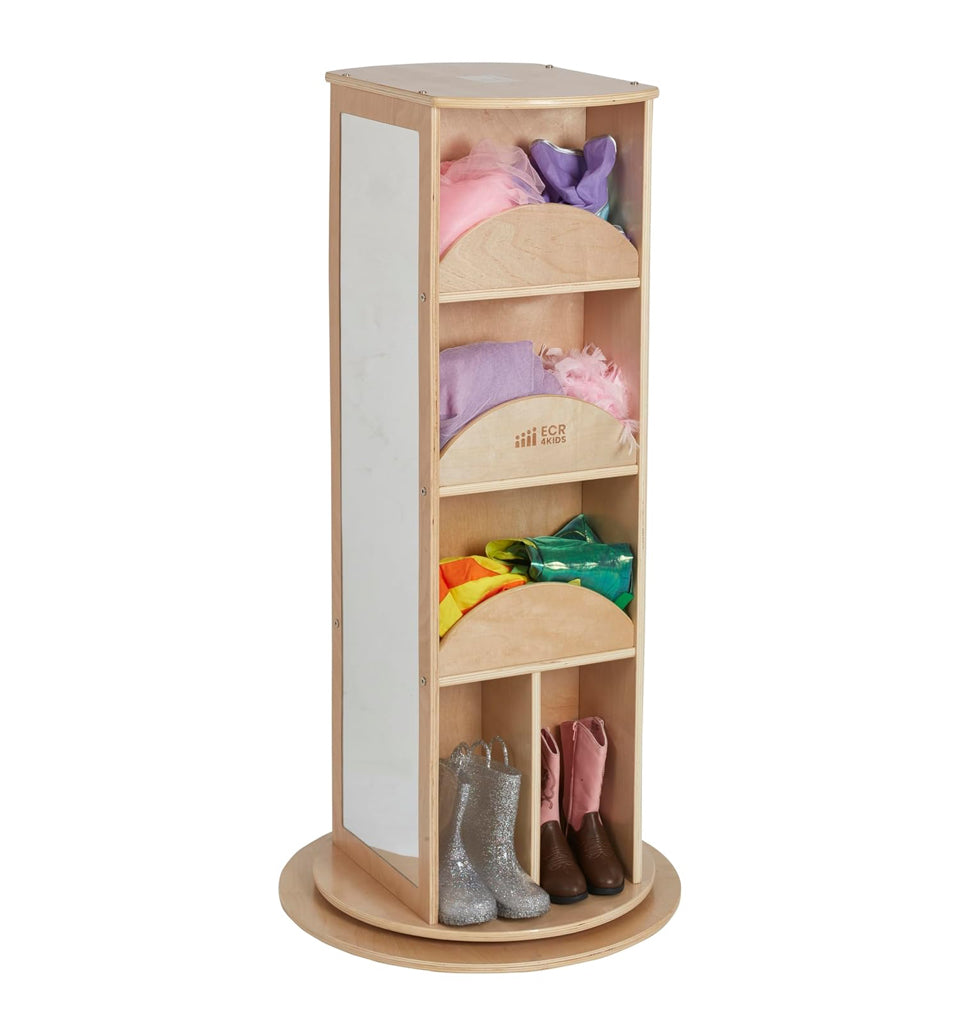 Slightly Used ECR4Kids Rotating Dress-Up Carousel, Costume Organizer, Natural