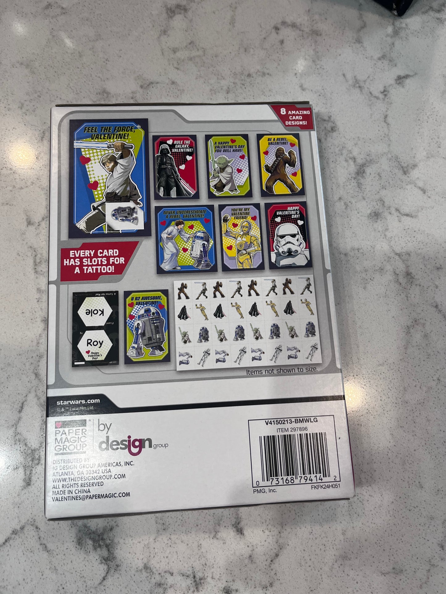 Brand New Classic Star Wars Valentine Exchange Cards with Bonus Tattoos, Temporary, Multi-Color, 32 Count