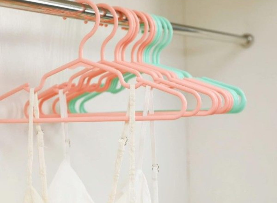 Open Box VIIBASE 120-Piece White Plastic Baby Nursery Closet Hangers, Anti-Slip Laundry Infant Pant Hanger for Newborn Clothes Gift, Ultra-Thin Hanger