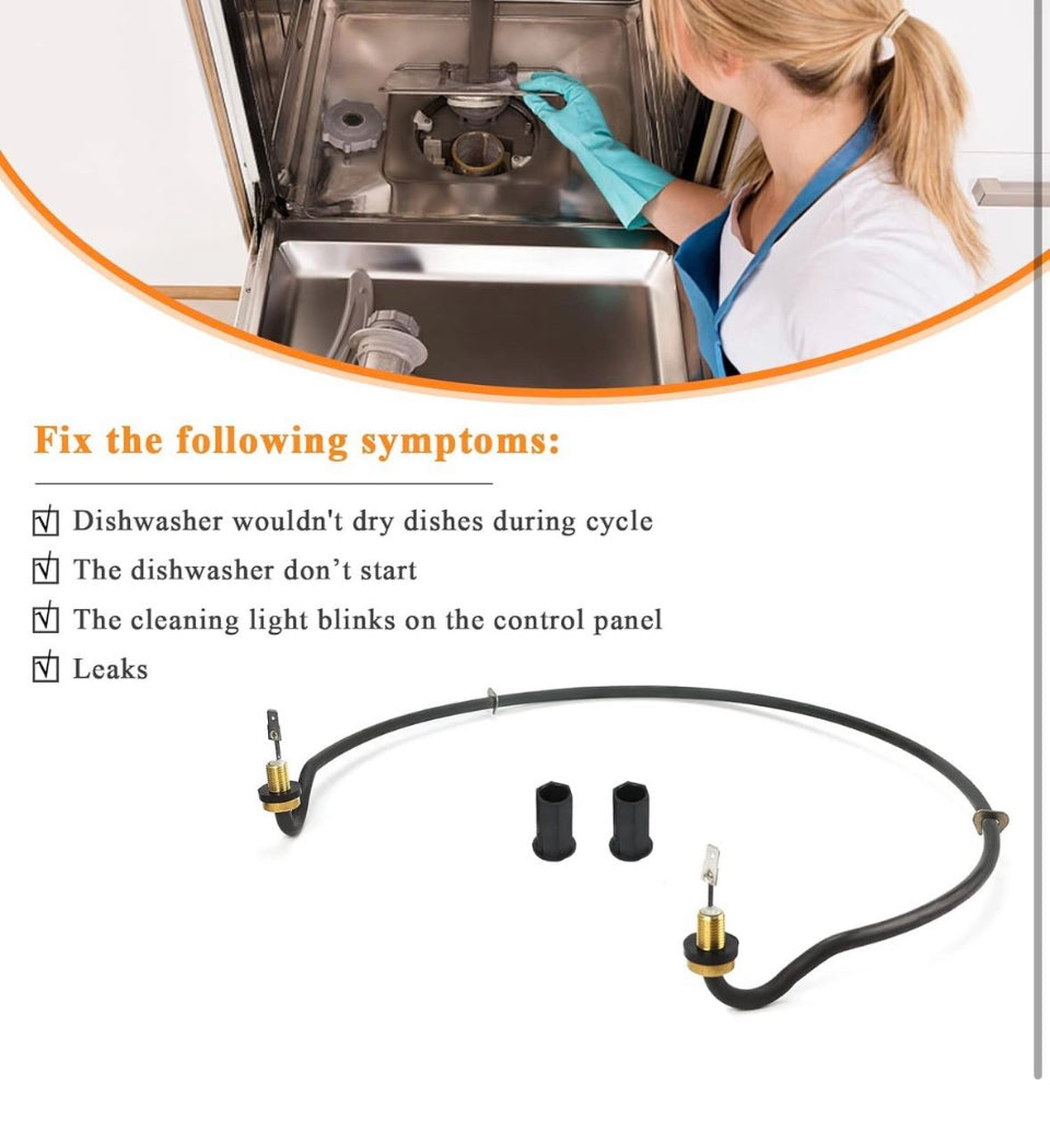OPEN BOX Blutoget 2025 Upgraded W10703867 Dishwasher Heating Element by Blutoget- Fit for Whirlpool Kitchen.Aid Ken.more Dishwasher - Replaces AP58090