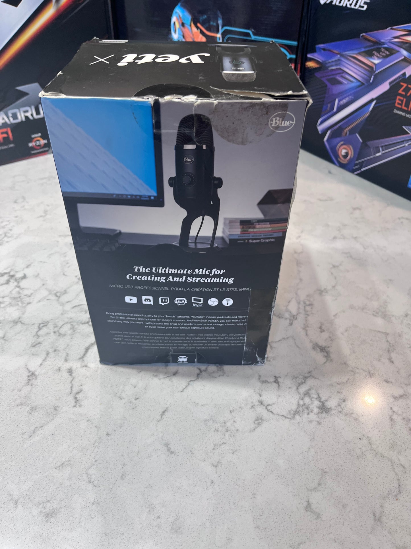 Open Box Logitech for Creators Blue Yeti X USB Microphone for Gaming, Streaming, Podcasting, Twitch, YouTube, Discord, Recording for PC and Mac, 4 Pol