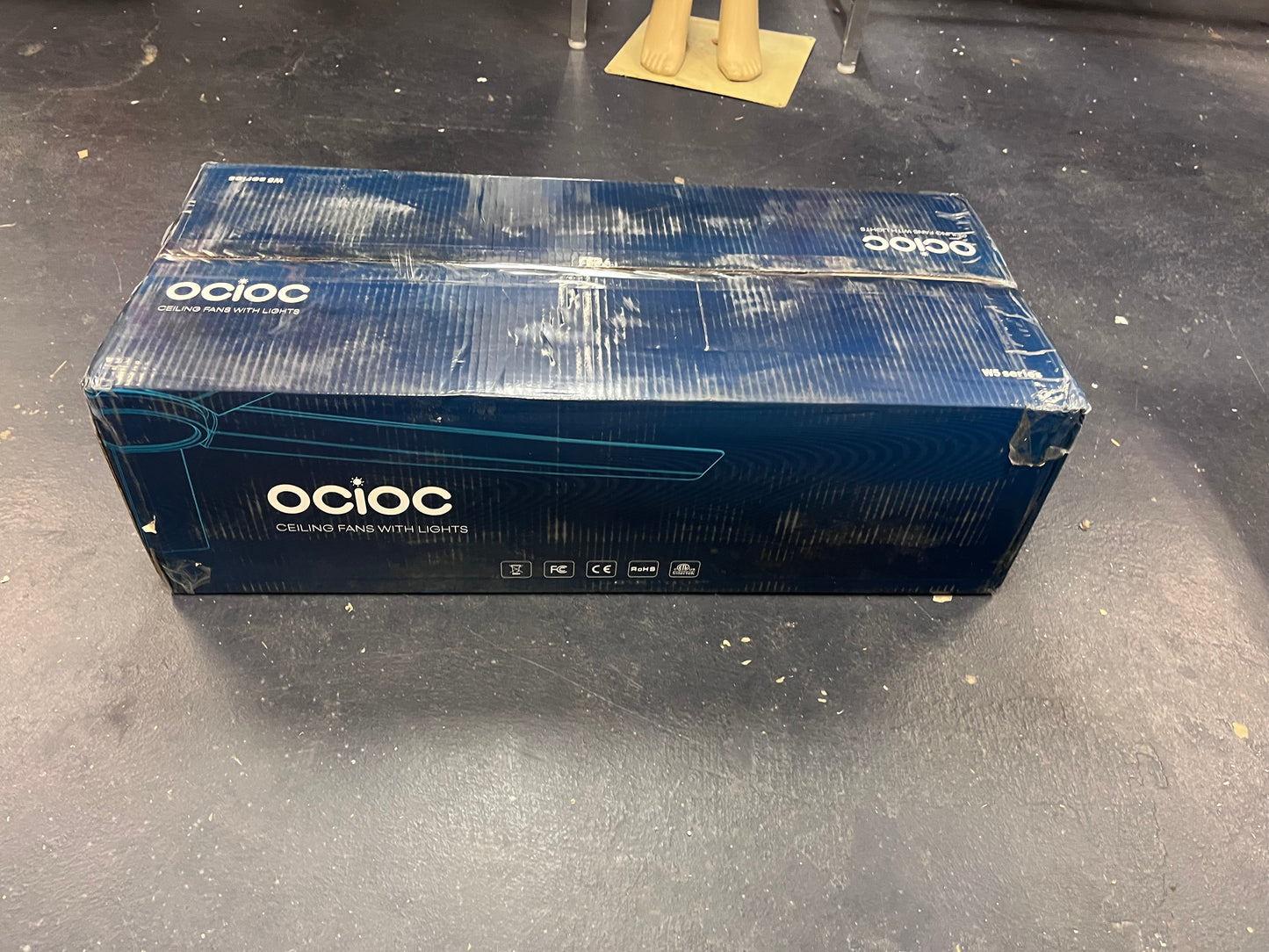 Open Box ocioc WFIVE 52-in Integrated LED Flush Mount Matte Black with Matte Black