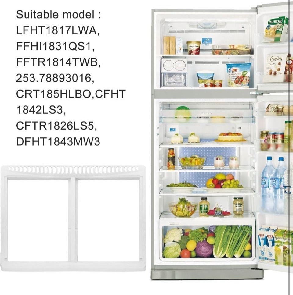 Open Box FBULWSEC 240364787 Refrigerator Crisper Drawer Cover Frame Crisper Pan Cover Compatible with Frigidaire Refrigerator-Replaces 240364714, 2403