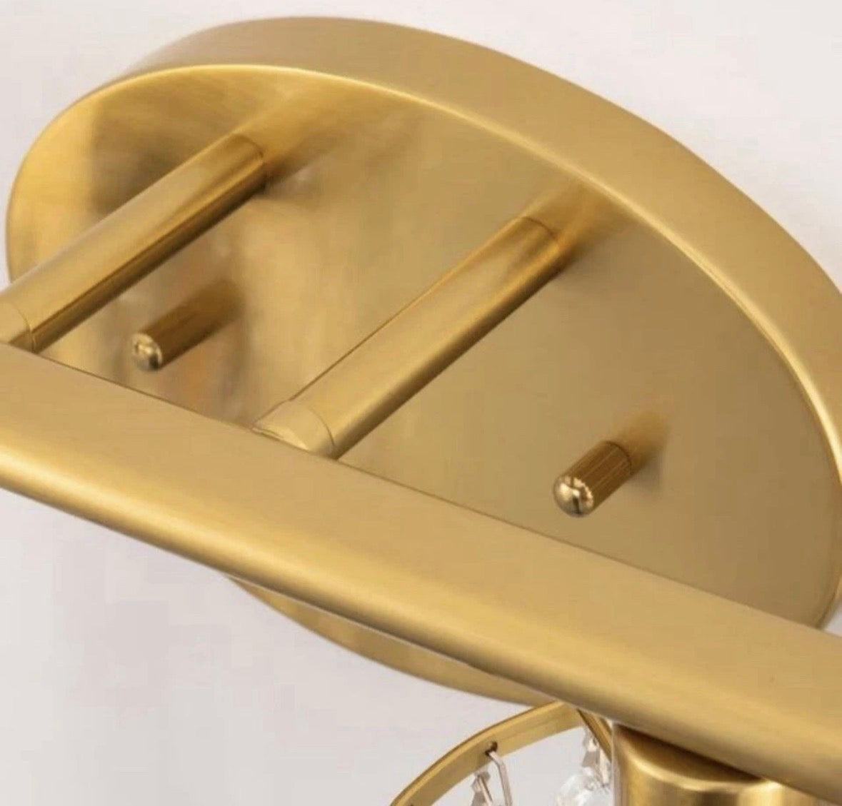 Emeritpro 32 in. 4-Light Gold Crystal Vanity Light, Modern Bathroom Wall