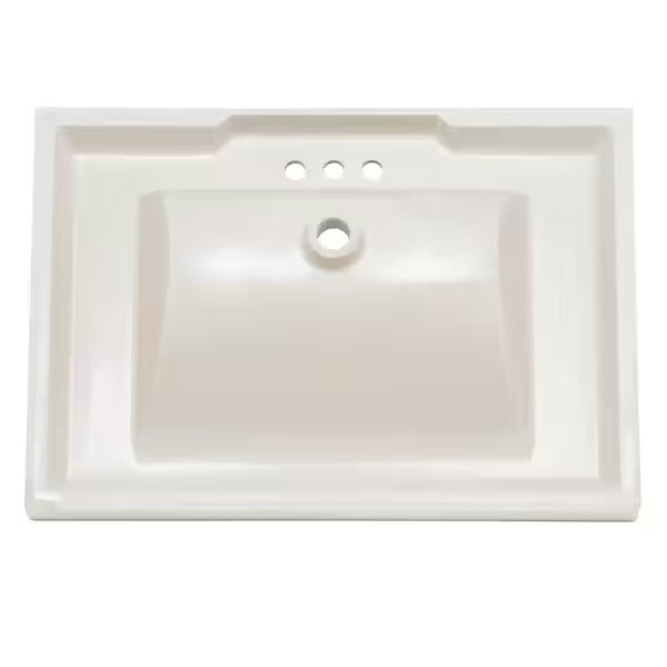 Open Box Glacier Bay 31 in. W x 22 in. D Cultured Marble White Rectangular Single Sink Vanity Top in White