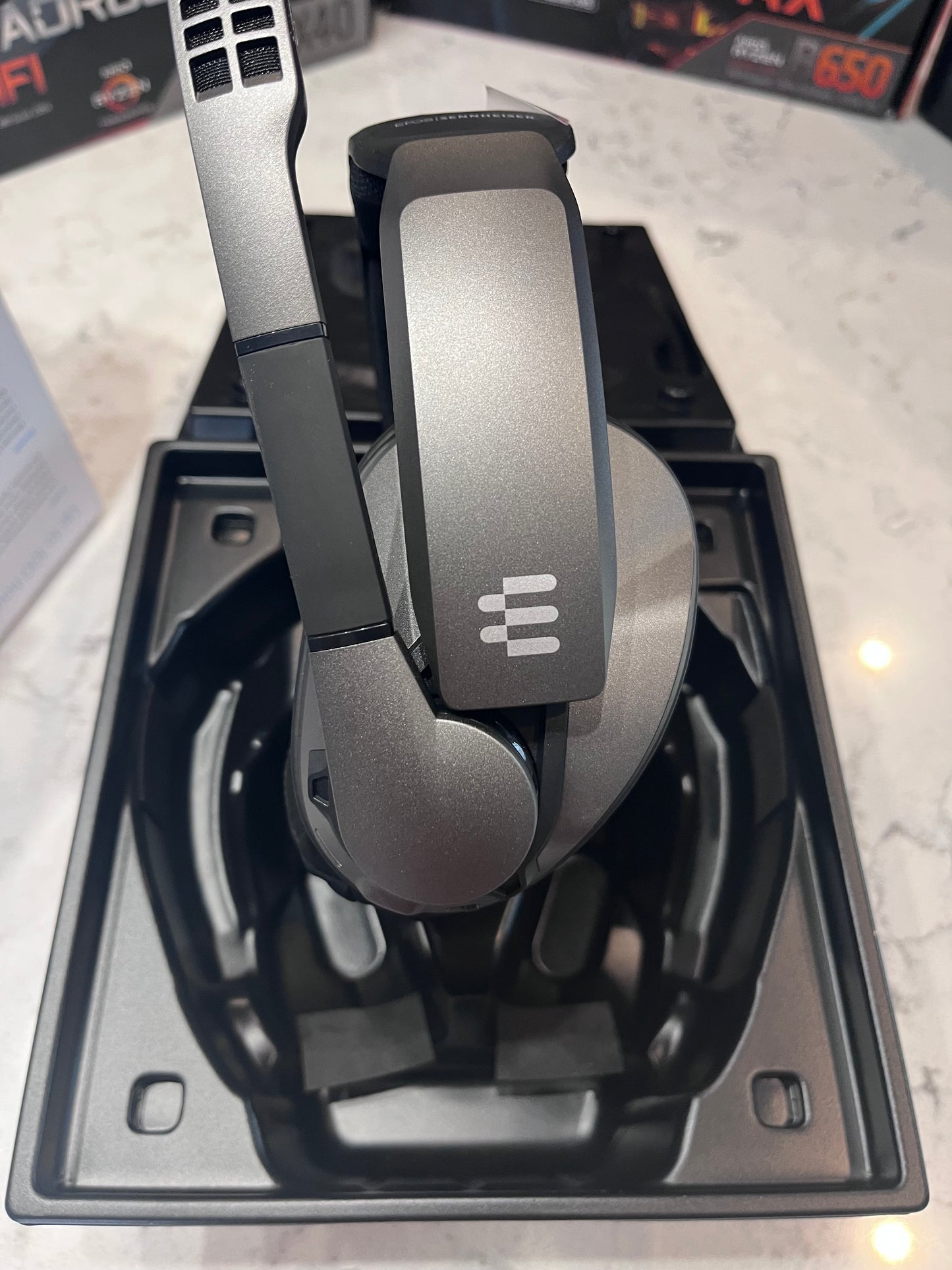 Open Box Sennheiser GSP 370 Over-Ear Wireless Gaming Headset, Low-Latency Bluetooth, Noise-Cancelling Mic, Flip-to-Mute, Audio Presets - PC, Mac, Wind