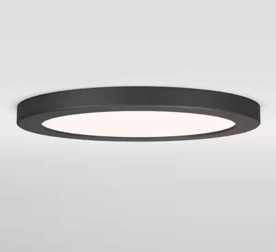 Open Box Artika Europa Disk 9 in. 1-Light Black Modern Integrated LED 3 CCT Flush Mount Ceiling Light Fixture for Kitchen or Bedroom