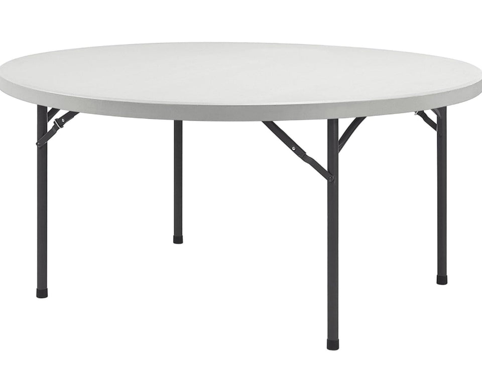 Open Box Lorell Banquet Table, 60 by 60 by 29-1/2-Inch, Platinum