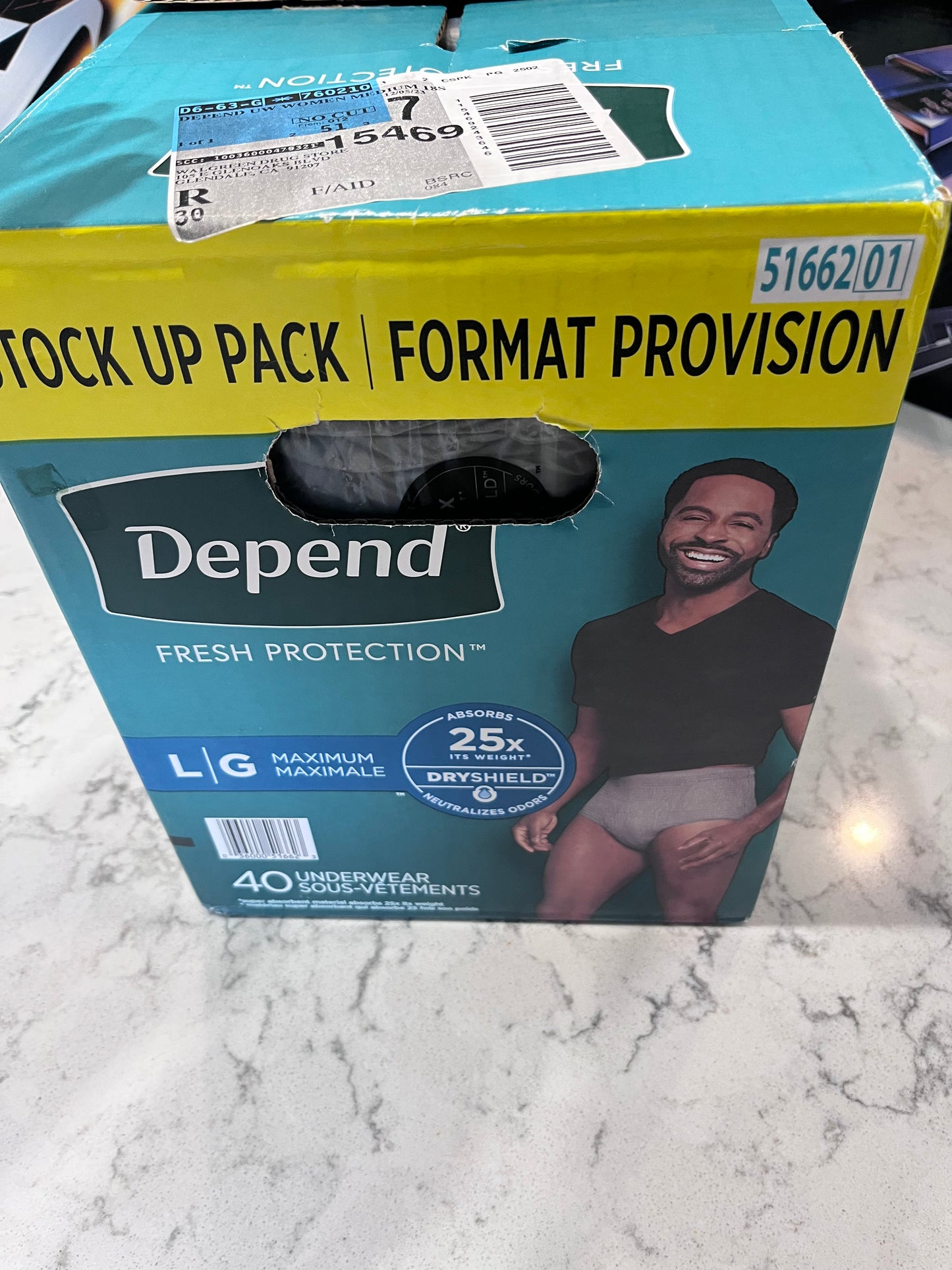 Brand New Depend Fresh Protection Adult Incontinence Disposable Underwear for Men - Maximum Absorbency - Gray