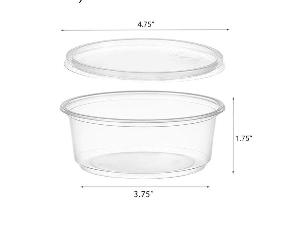 FULING [50 Set - 8 oz. Plastic Deli Food Storage Containers With Lids