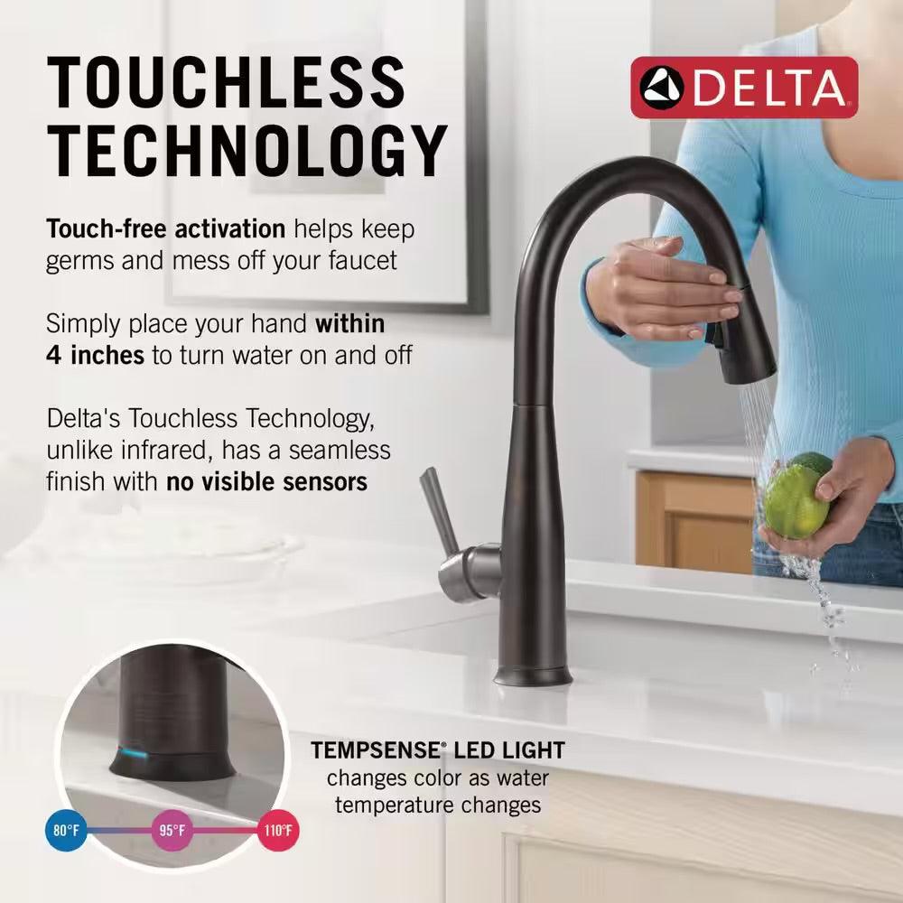 Delta Essa Touch/Touchless Venetian Bronze 16 in. H Pull Down Sprayer Kitchen Faucet with 360 Degree Spout Swivel