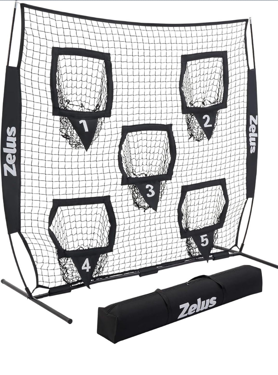 Open box ZELUS Football Throwing Net, Quarterback Training Equipment with 5 Target Pockets, Football Practice Throwing Passing Accuracy Trainer with C