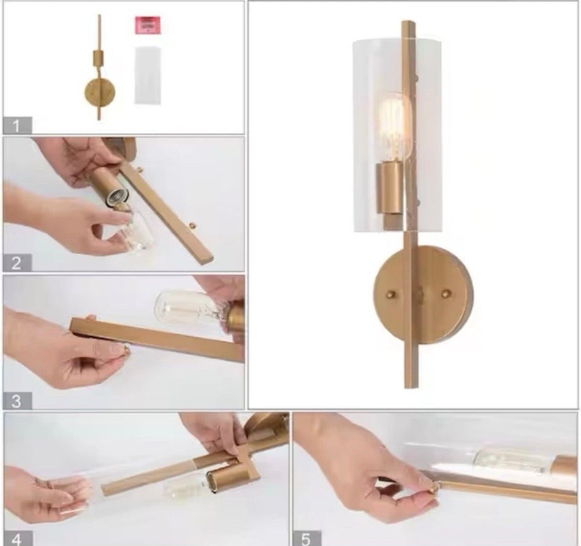 Uolfin 17 in H. Modern Cylinder Powder Room Wall Sconce 1- Light