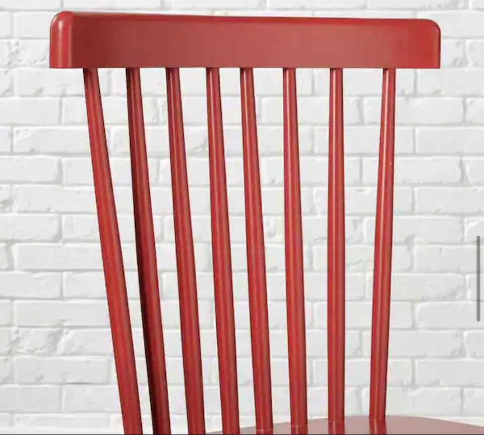 Open box StyleWell Chili Red Windsor Solid Wood Dining Chairs (Set of 2)