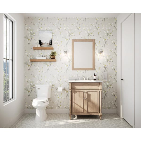 Open Box GLACIER BAY Huckleberry 24 in. W x 32 in. H Rectangular Framed Wall Mount Bathroom Vanity Mirror in Weathered Tan