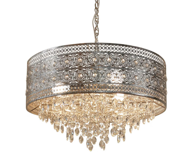 Open Box "24"" Brielle Crystal Chandelier Polished Nickel - River of Goods"