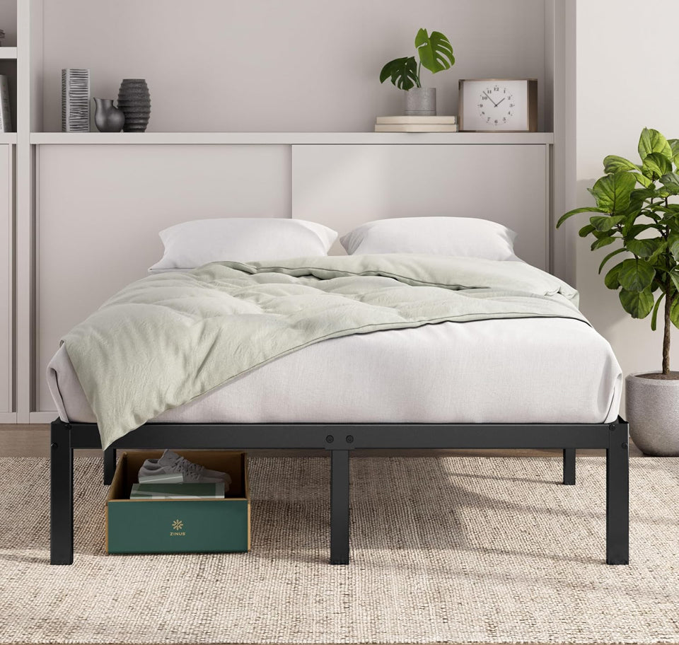 Open Box ZINUS 14 Inch Elias Metal Platform Bed Frame, Steel Support, No Box Spring Needed, Easy Assembly, Queen