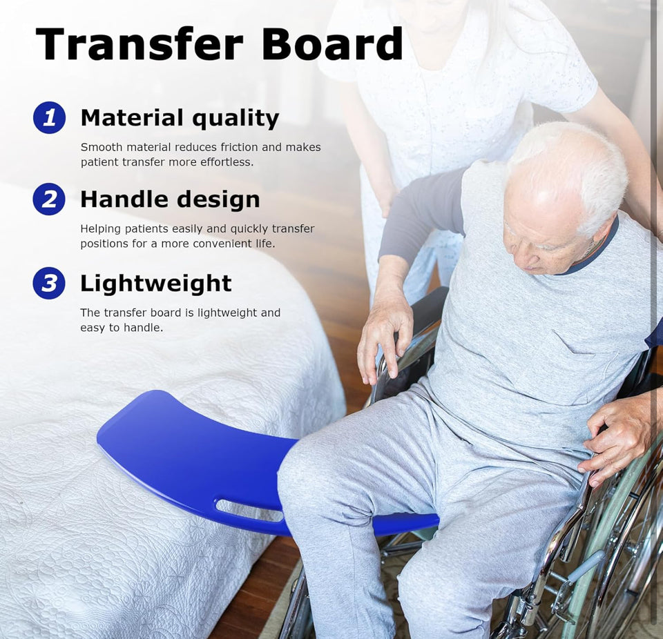 Open Box YHK Sliding Transfer Boards, Sliding Boards to Transfer to Wheelchairs, Seniors from Bed to Chair, Car, Slide Assist Device, Sliding Boards Hold up to 330 lbs (Blue)