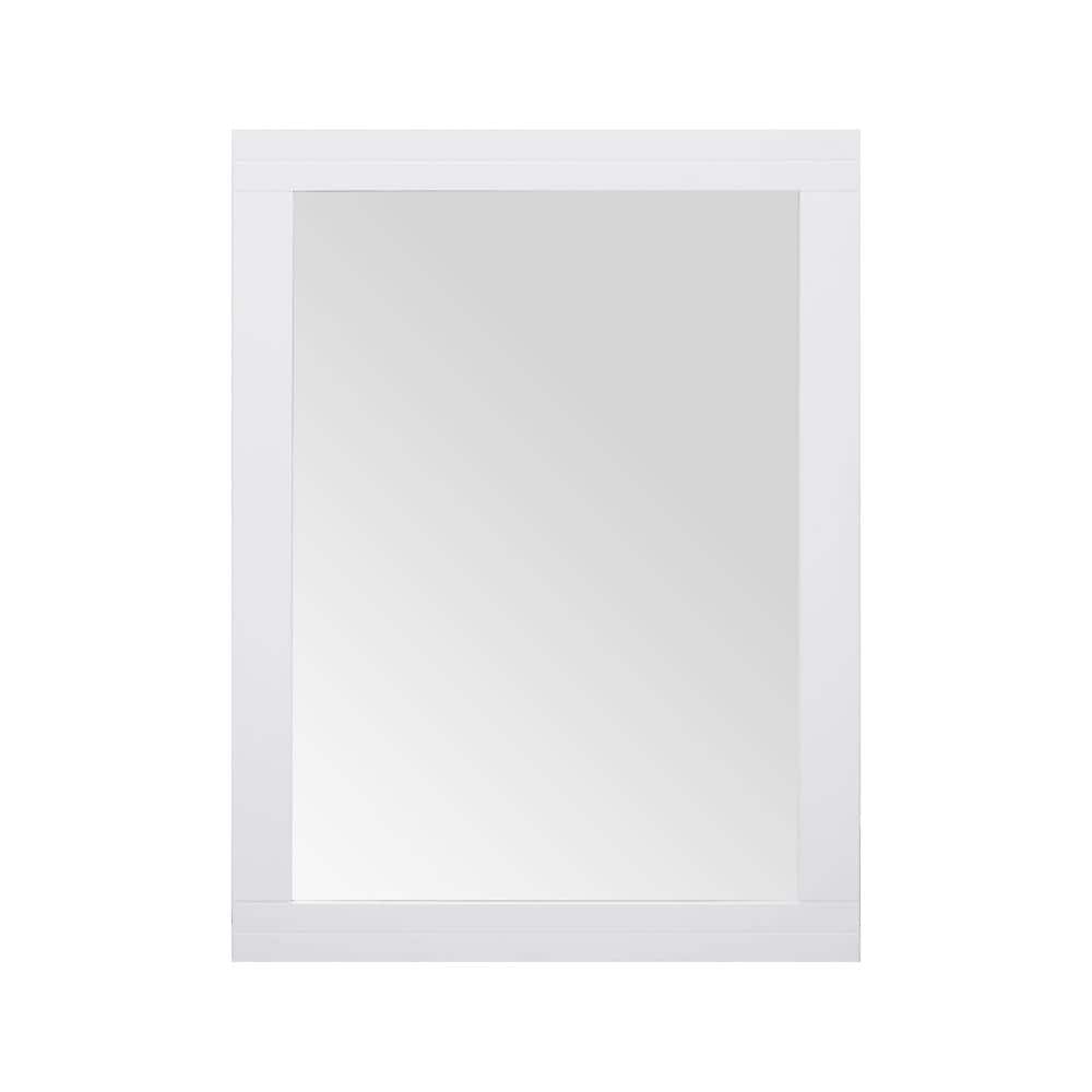 Sturgess 24 in. W x 32 in. H white rectangular medicine cabinet with beveled mirror and solid wood frame