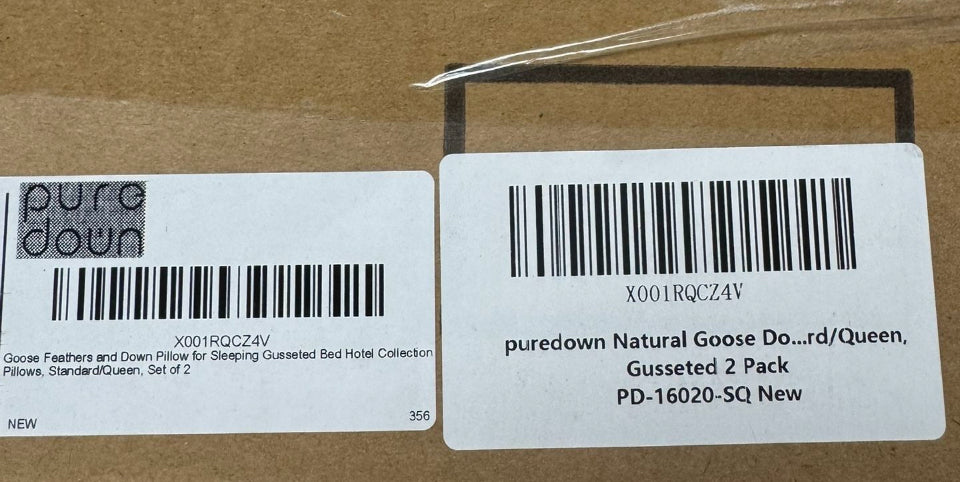 Open Box puredown® Goose Feathers and Down Pillow for Sleeping Gusseted Bed Hotel Collection Pillows, Standard, Set of 2