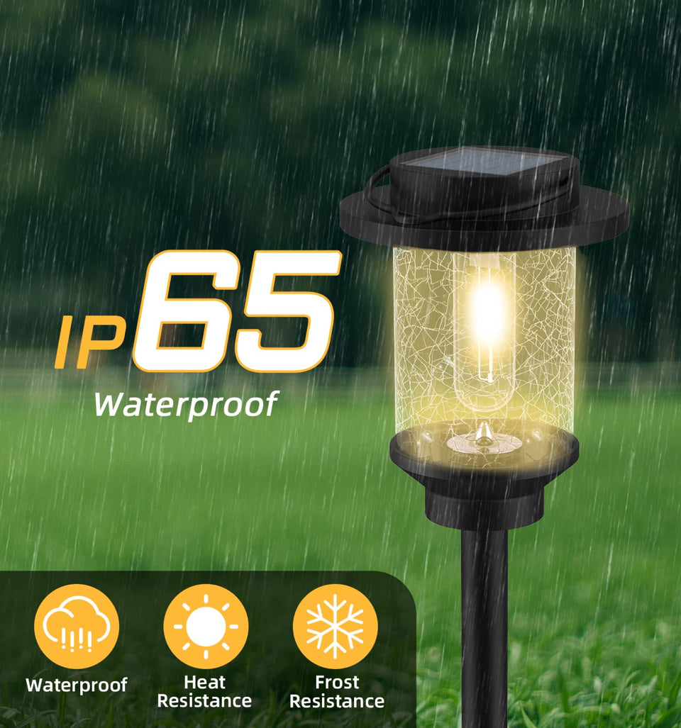 Open Box EVELYNSUN Solar Outdoor Lights Waterproof, Bright Solar Pathway Lights for Walkway Yard Backyard Lawn Patio Driveway Decorative(6 Pack)