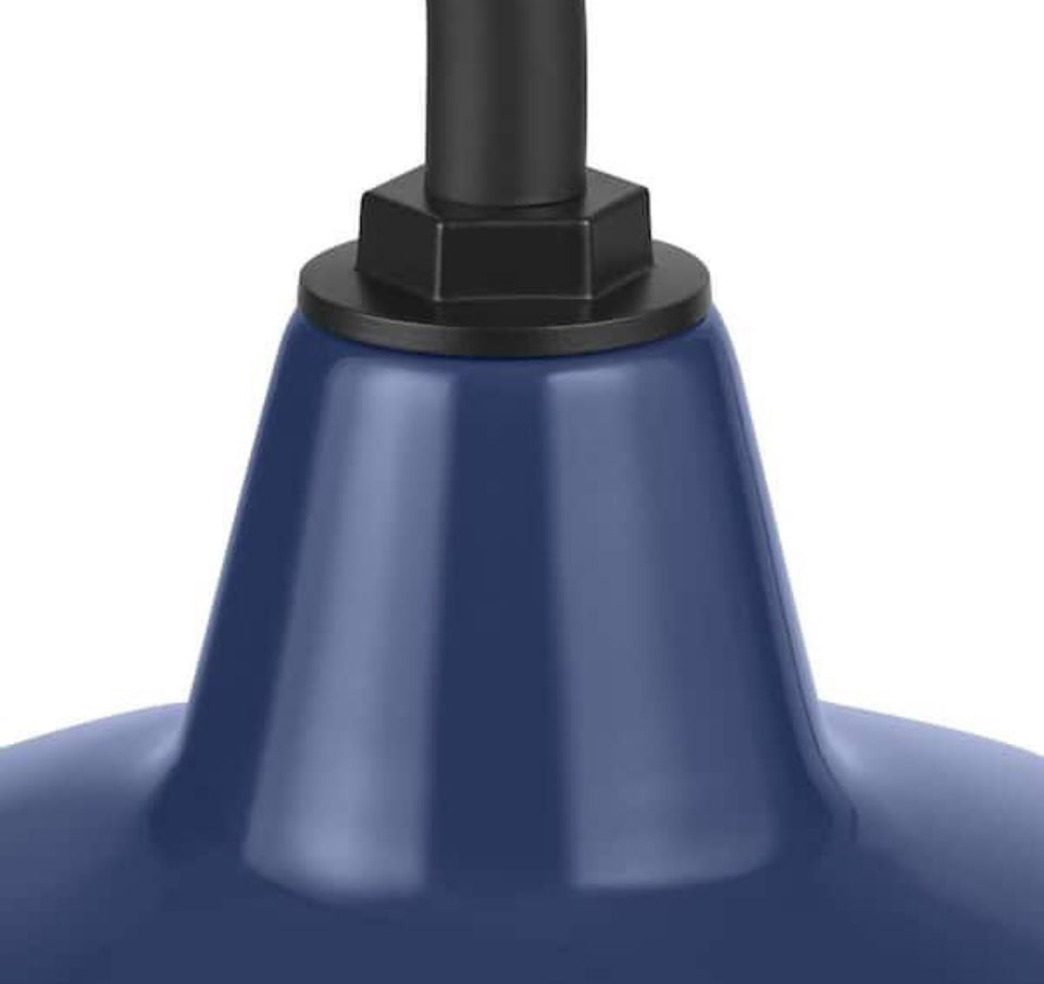Open Box New hampton bay Easton 14 in. 1-Light Navy Blue Barn Outdoor Wall Light Lantern Sconce with Steel Shade