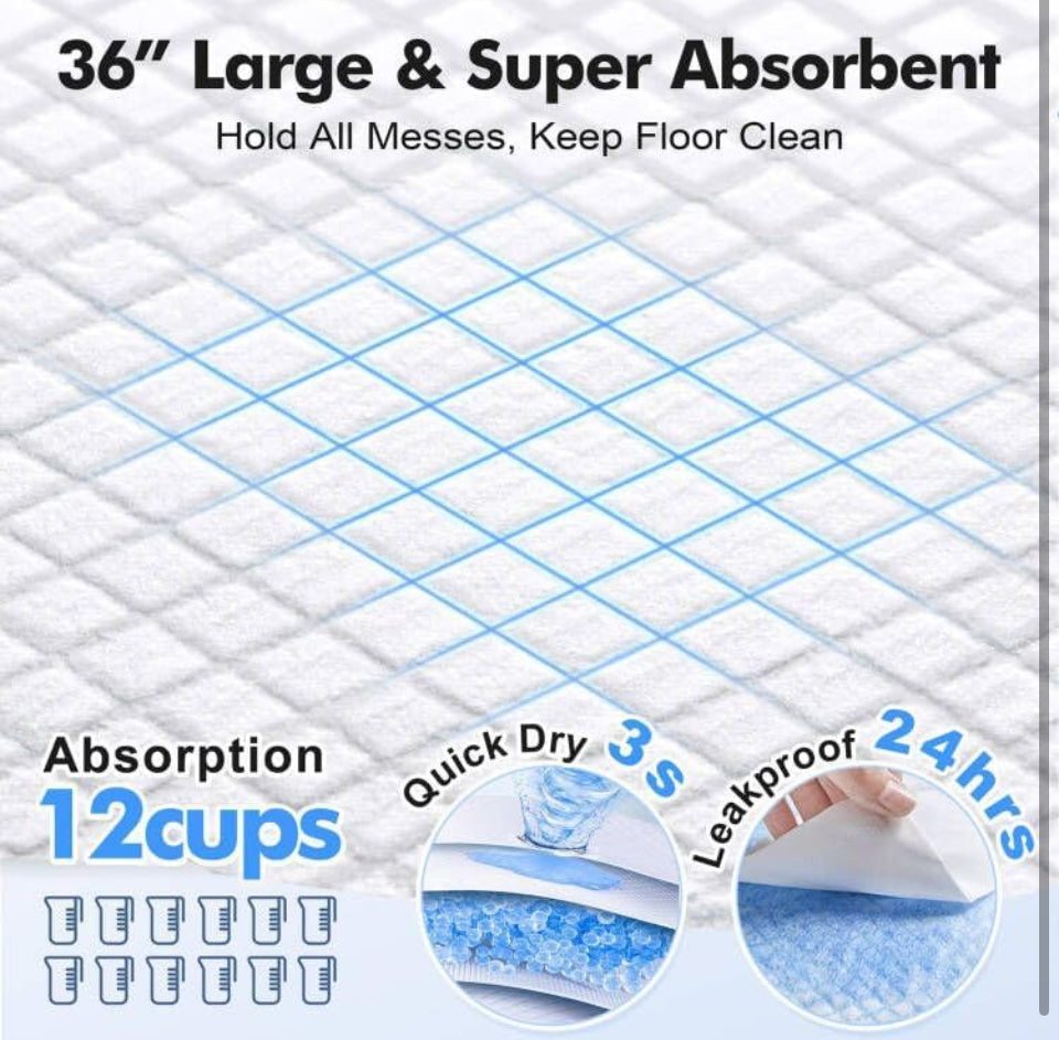 Brand Ne Gimars 4XL 36x36 Dog Pee Pads Extra Large - 200 Counts, Thicken Extra Absorbent Pet Training Puppy Pee Pads, Quick Dry Leak Proof Jumbo Dispo