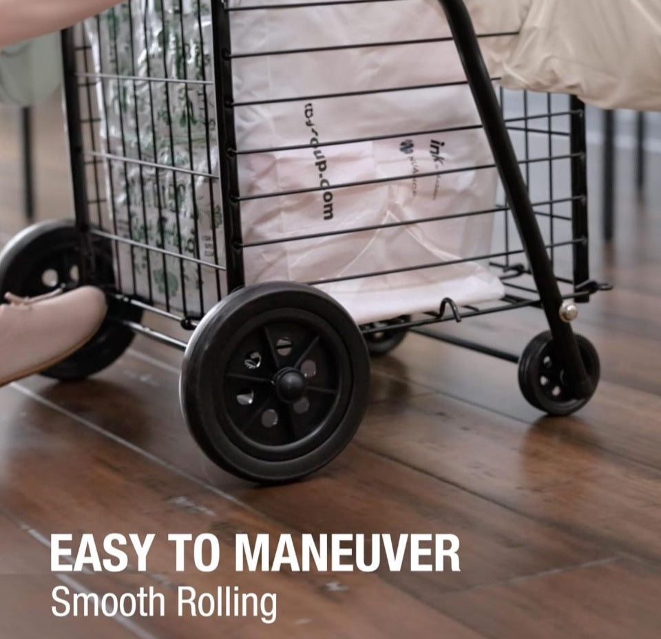 Open Box New DMI Utility Cart with Wheels to be used for Shopping, Grocery, Laundry and Stair Climber Cart, Weighs 7.5 Pounds but holds up to 90 Pound