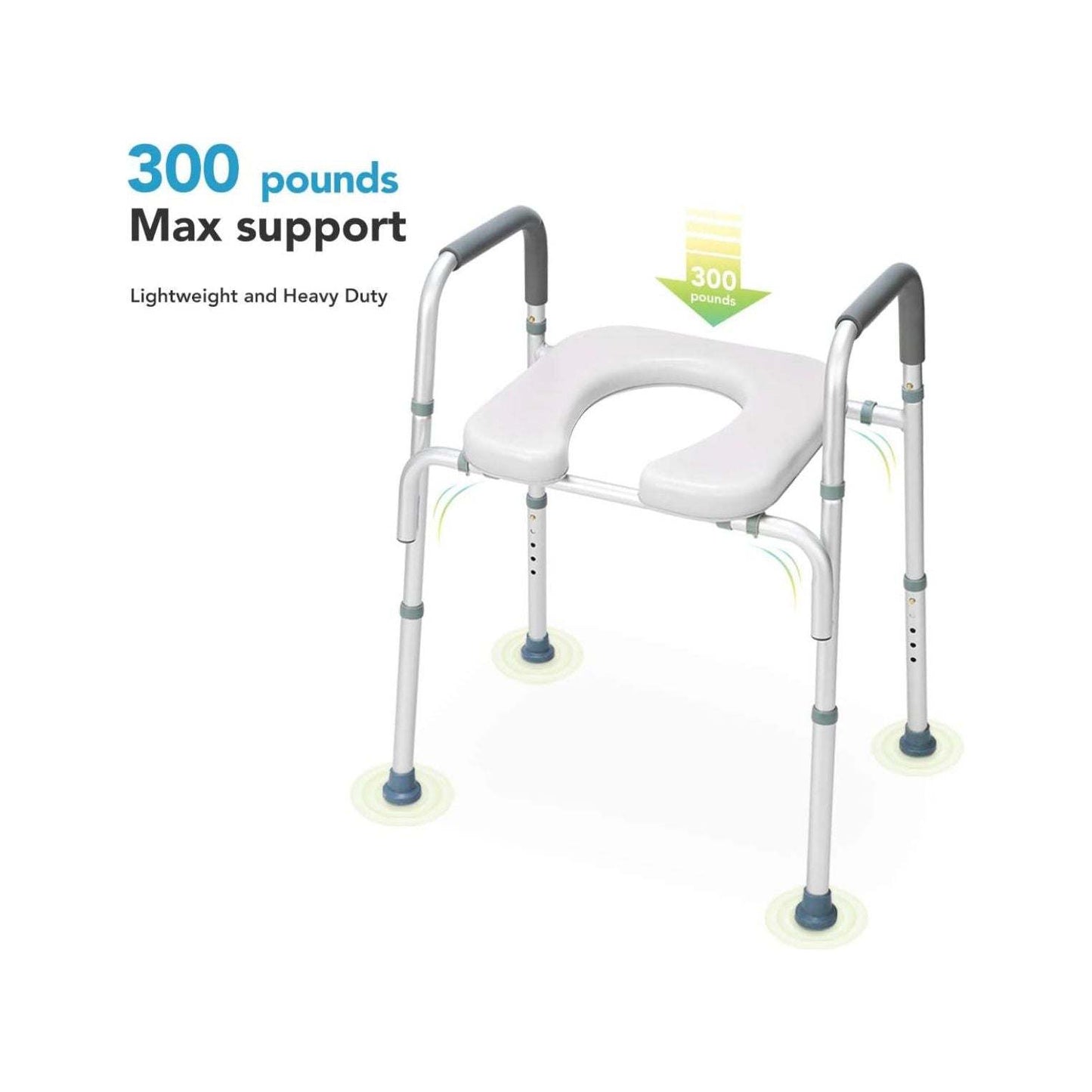 Raised Toilet Seat 300lb Heavy Duty Medical Raised Homecare Commode - Selzalot