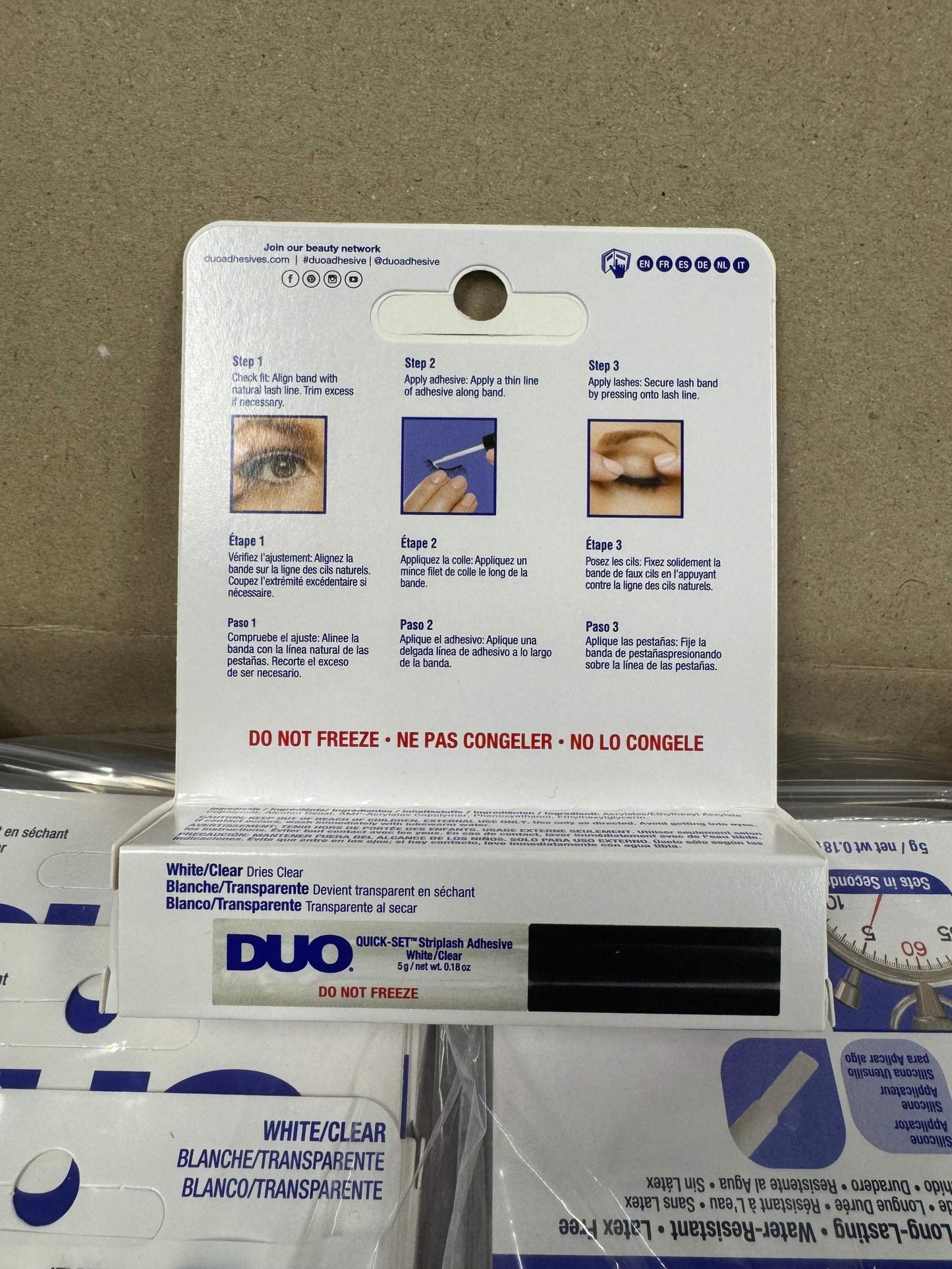 DUO Quick-Set Strip Lash Adhesive – Clear, Waterproof, Long-Lasting Lash Glue, Fast-Drying for False Lashes, 0.18 oz, 1-Pack