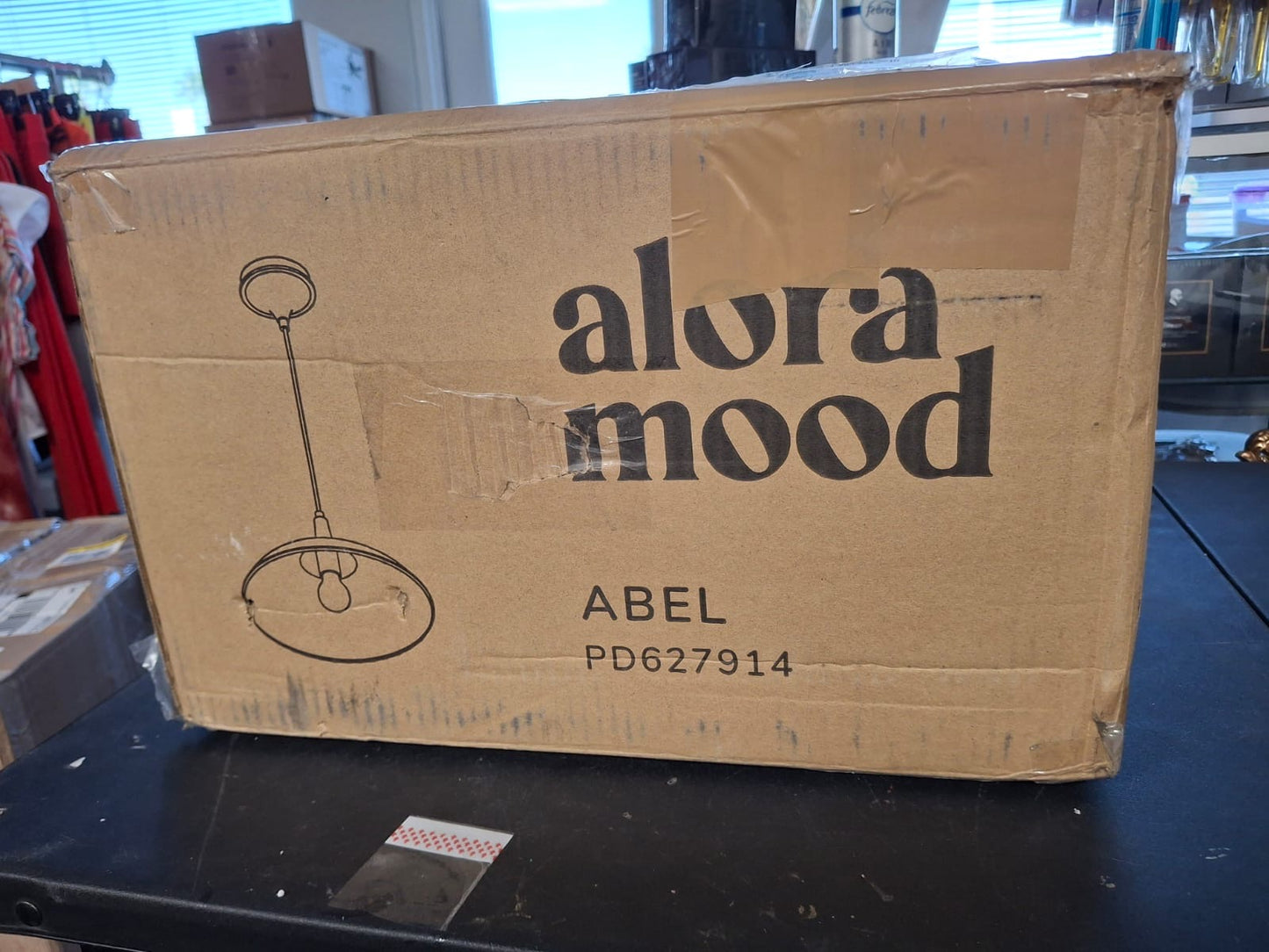 Open Box ALORA MOOD Abel 14 in. 1 Light 60-Watt Brushed Gold Pendant Light