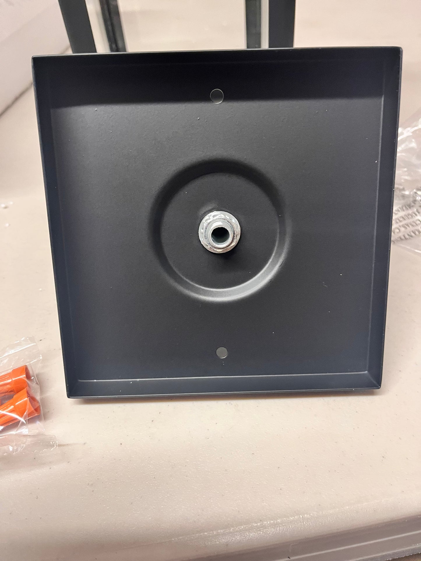 Open Box New YAOKUEM Outdoor Post Light, Pole Lantern, E26 Base 60W Max, Metal Housing Plus Glass, Wet Location Rated, Bulbs not Included, Matte Black